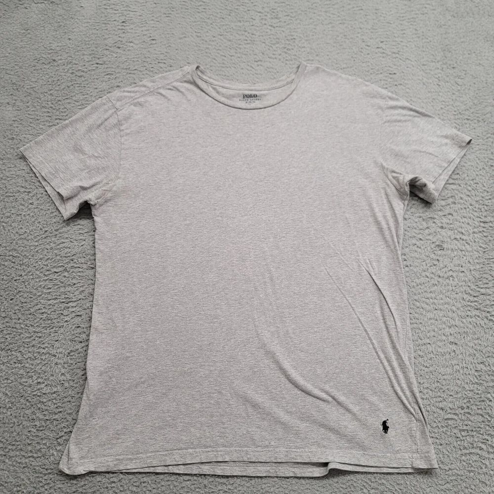 Polo Ralph Lauren Shirt Mens XL Gray Slim Fit Pony‎ Crew Neck Classic Casual